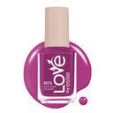 Essie Nagellackflasche in Magenta mit weißem Deckel vor Farbmuster – ideal für leuchtende, trendige Maniküren.